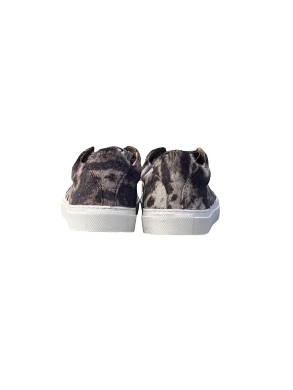 New John Varvatos Reed Calf Hair Animal Print Low Top Lace Up Sneaker Caper 10